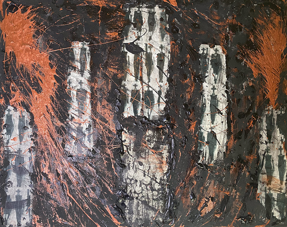 "Secrets of the Resurrection" Original Painting  11" x 14"  stretched, framed canvas.