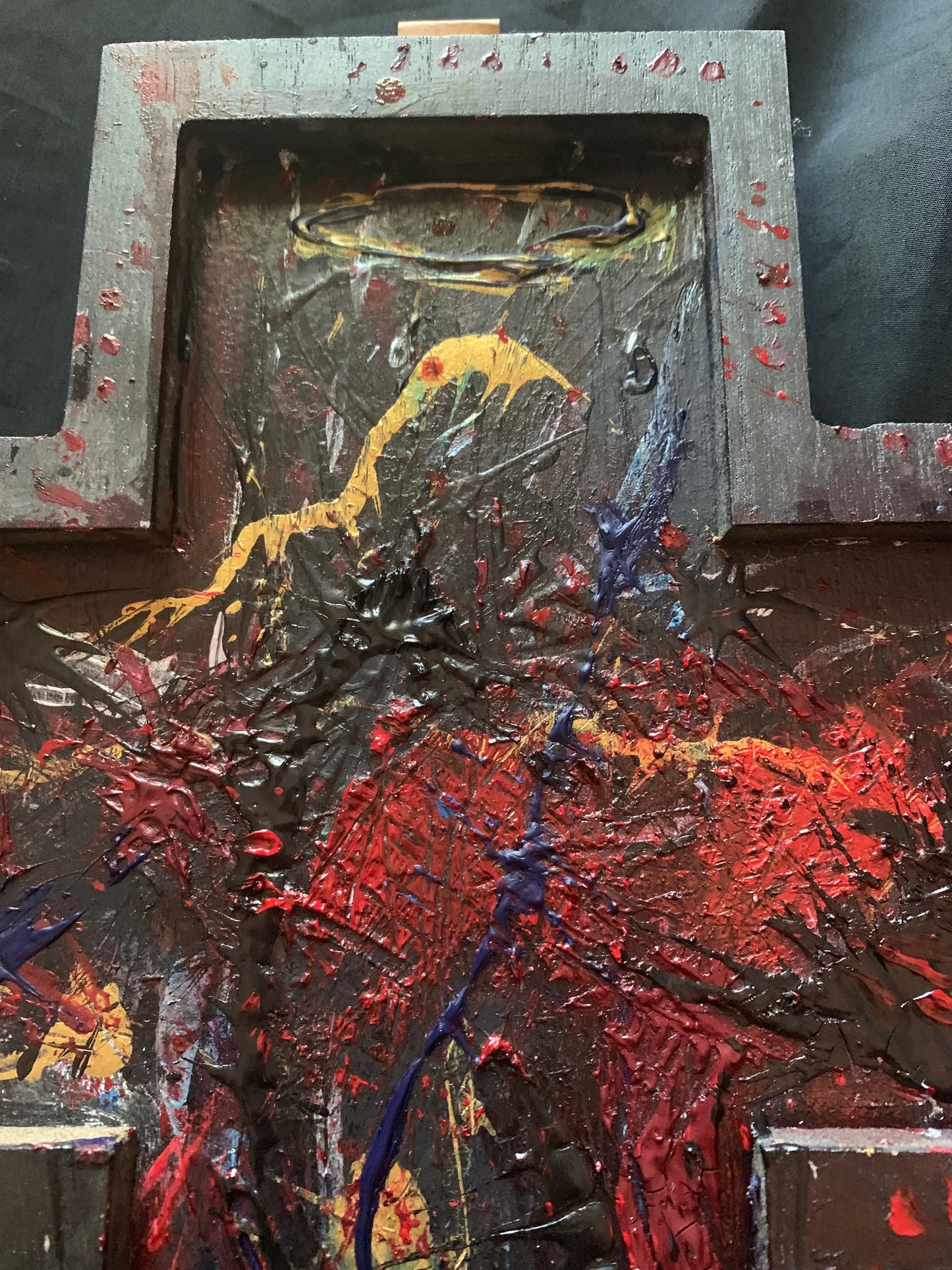 "The Ghost of Things to Come" Original Mixed-Media Cross Painting — 9” × 14”