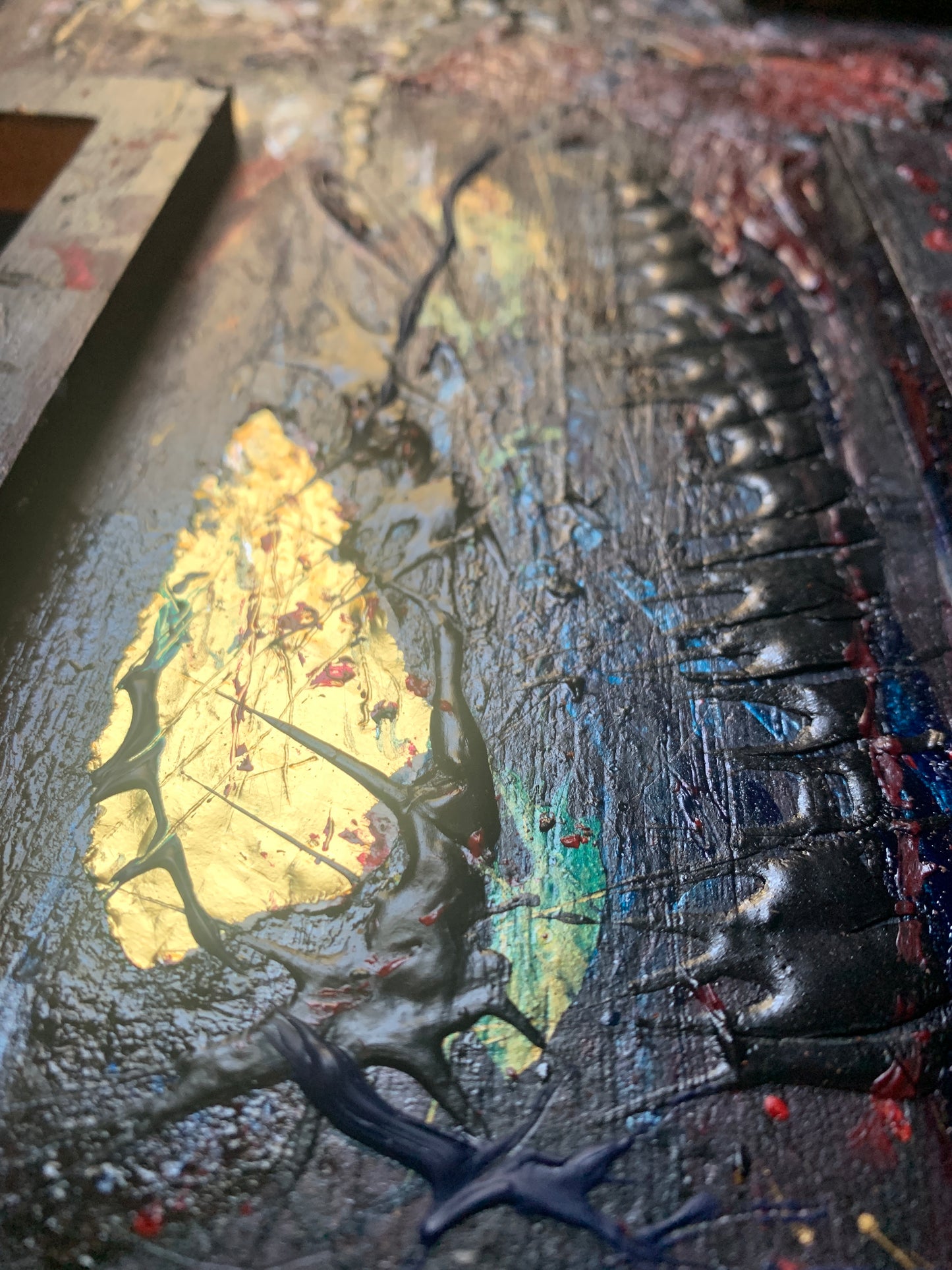 "The Ghost of Things to Come" Original Mixed-Media Cross Painting — 9” × 14”