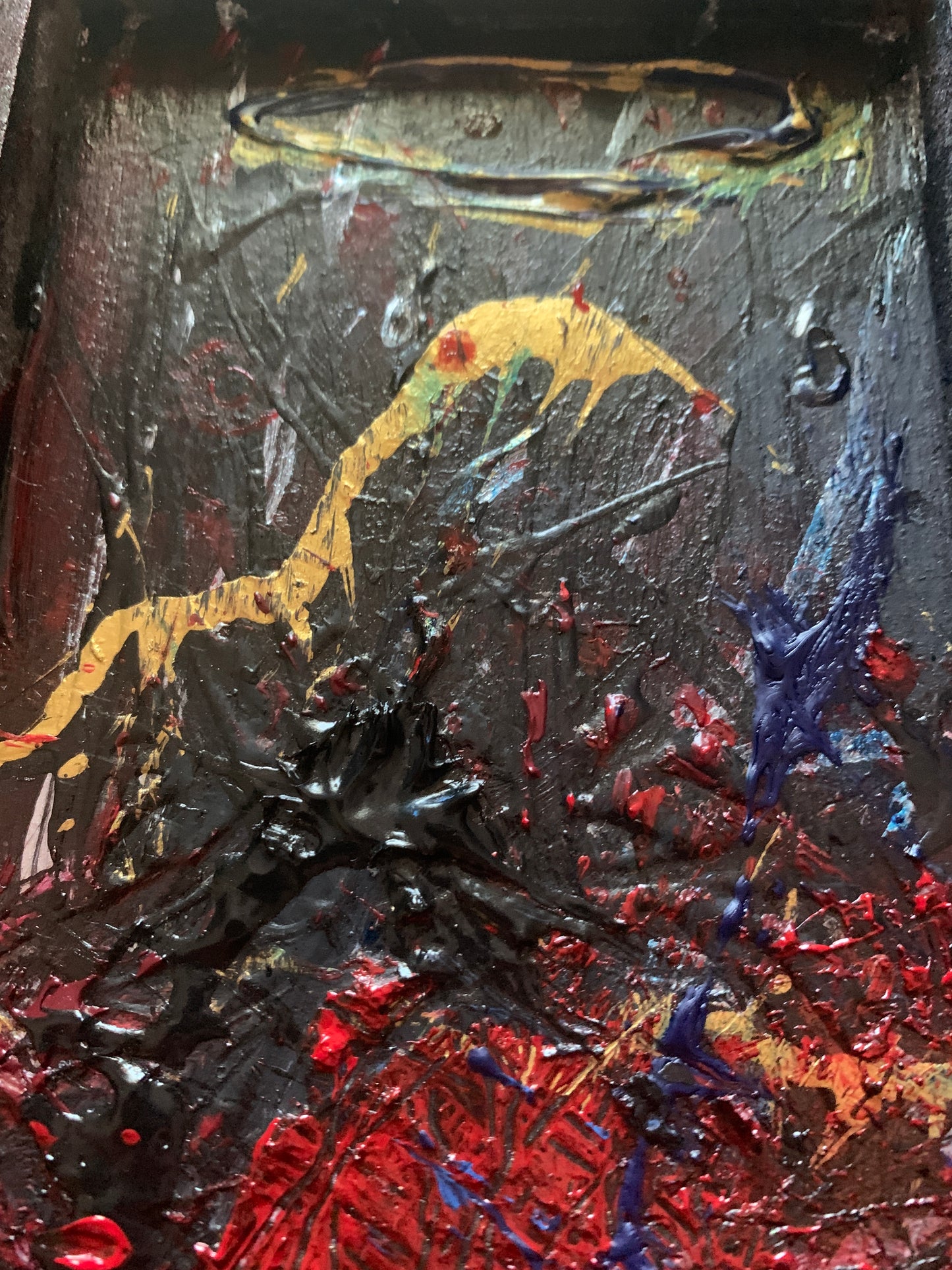 "The Ghost of Things to Come" Original Mixed-Media Cross Painting — 9” × 14”