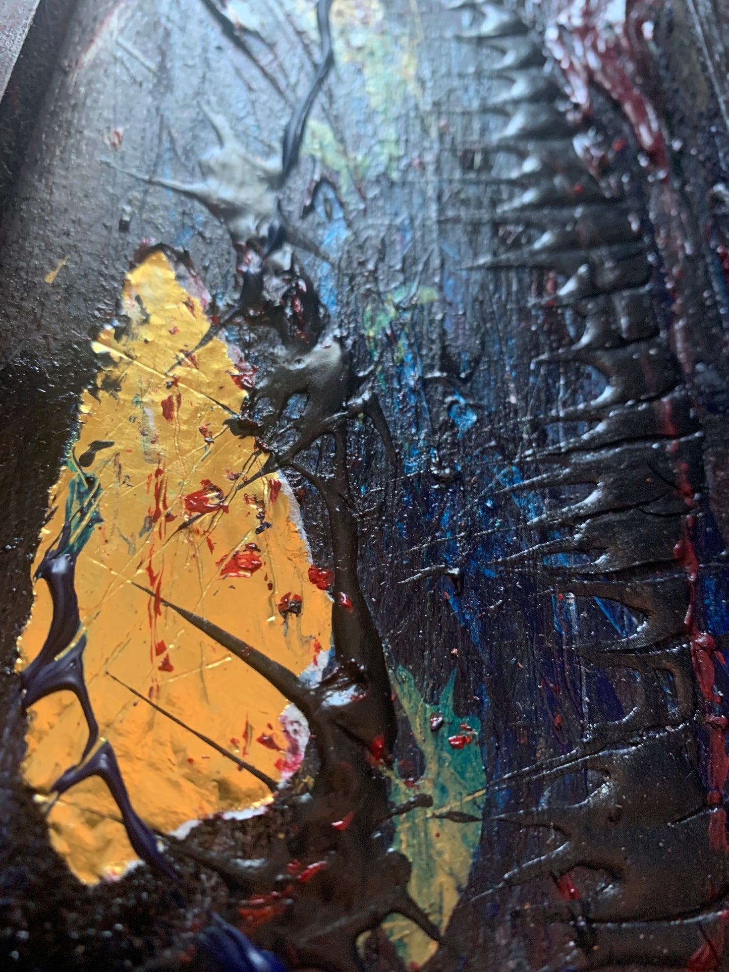 "The Ghost of Things to Come" Original Mixed-Media Cross Painting — 9” × 14”