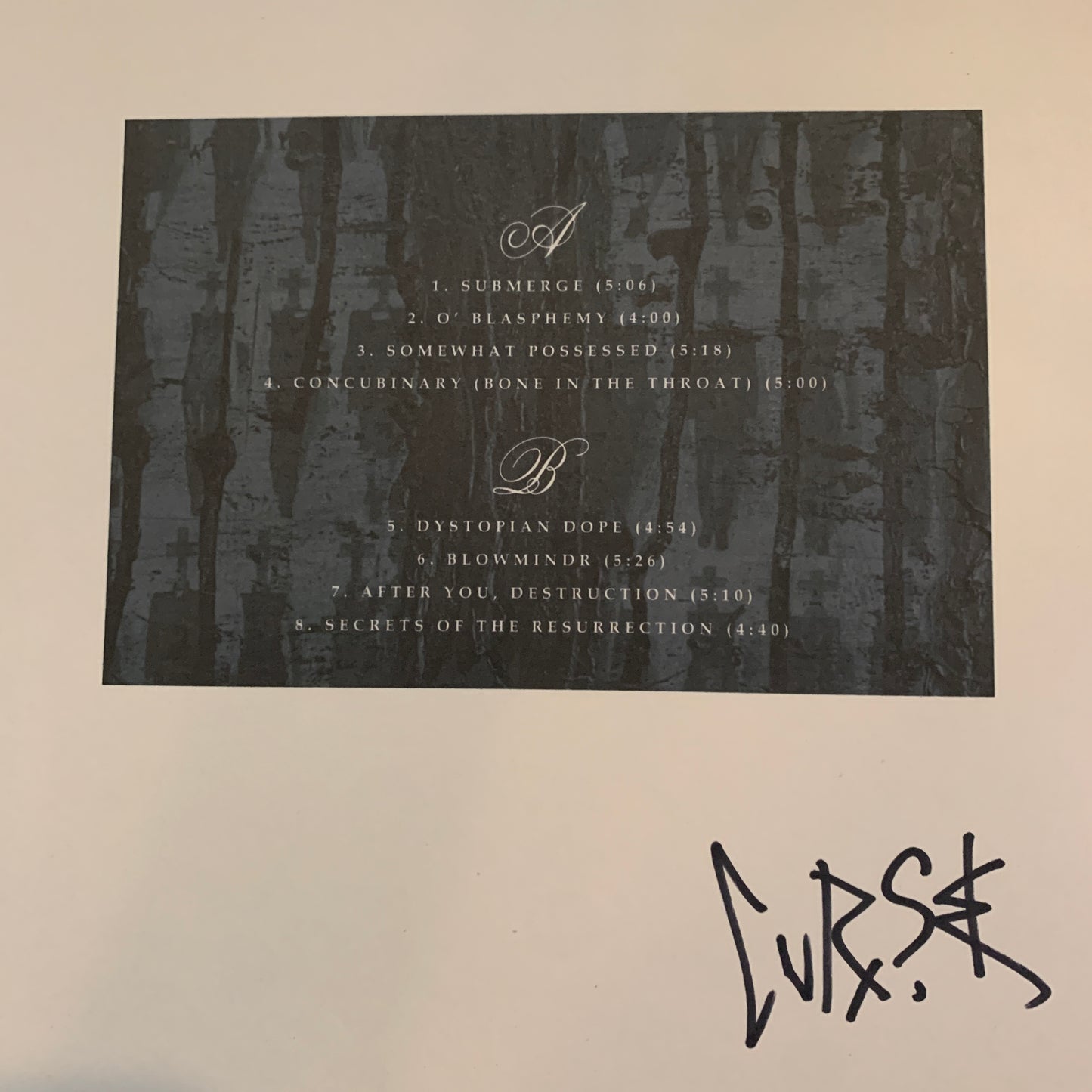 Instant Exorcism, FIrst Test Pressing, one-of-a-kind 12"album art sleeve,Signed, Rare!