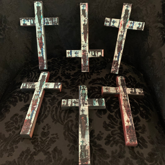 Curse Mackey "Curse-A-Fix" Wooden Art Cross