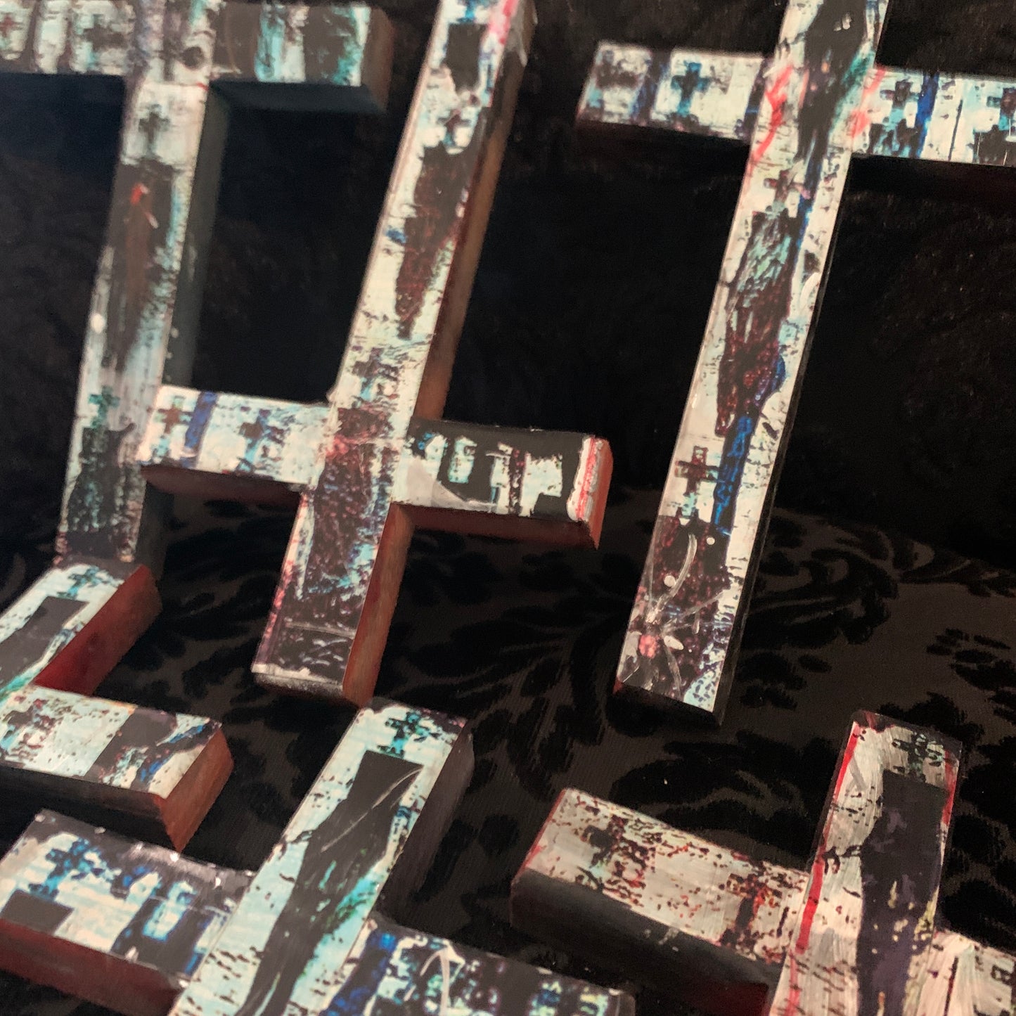 Curse Mackey "Curse-A-Fix" Wooden Art Cross