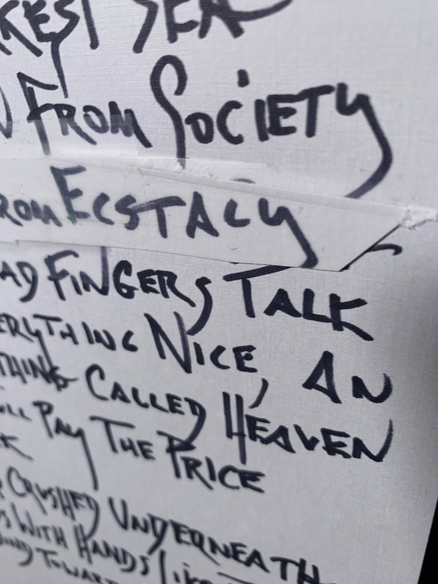 Hand-written Lyric Sheets