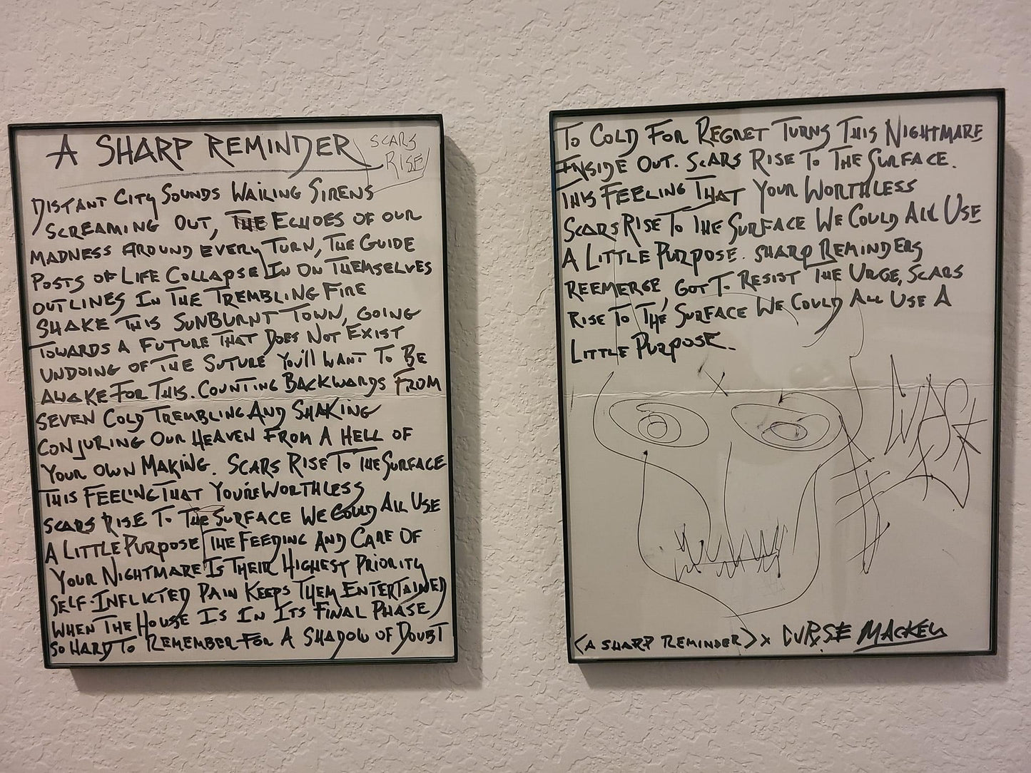 Hand-written Lyric Sheets